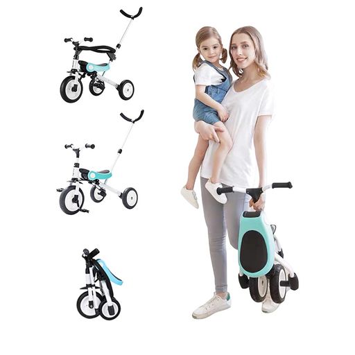 Kick - Kamelun三輪車3in1手押し棒付き手押し車1~6歳折り畳み自転車軽量子供自転車誕生日プレゼントキックバイクへんしんバイク保護ガード付き