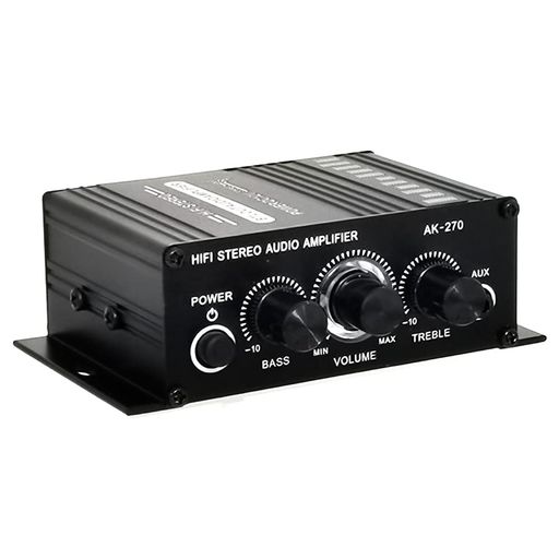 Limnyves -270 270 12V ミニ HIFI パワーアンプオーディオホームカーシアターアンプ 2チャンネルアンプ USB/SD AUX 入力