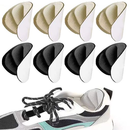 WOMLEX4足靴擦れ防止パッドスニーカー用厚い7mmサイズ調整用男女兼用(黒とベージュ)