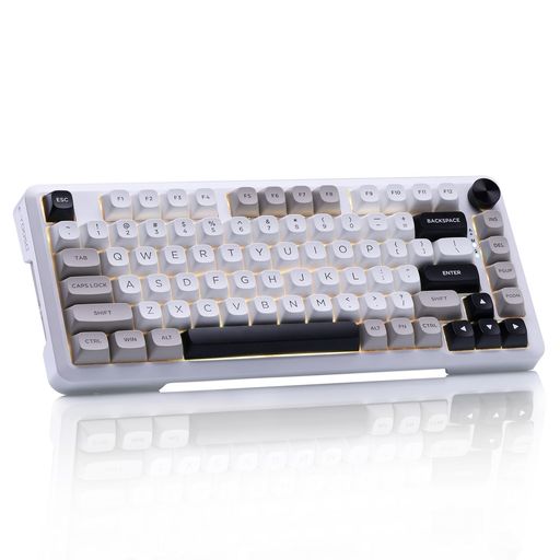 e元素 Z-82 ワイヤレスメカニカルキーボード 75%コンパクト 銀軸 Bluetooth・2.4GHz無線・有線 US ホットスワップ対応