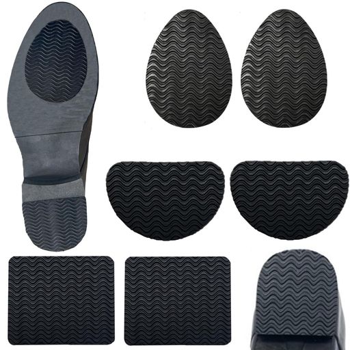 靴底の保護と修理 【セット内容】靴底滑り止めパッドが3ペア6枚セットになっています。材質:ゴム。色:黒。つま先+かかと各2枚、スクエアインソール2枚、靴底の形状に合わせて自由に裁断することができます。 【高品質素材】耐久性と無臭のゴム製で、...