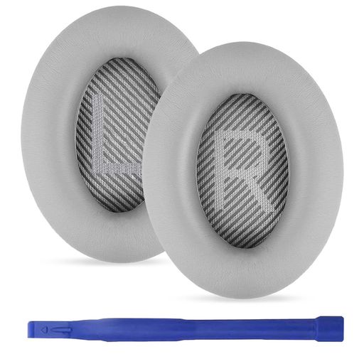 umvowuxa用交換イヤーパッドQuietComfort35(QC35)/QuietComfort35II(QC35II)快適プロテインレザー&ノイズ遮断メモリーフォーム製(グレー)