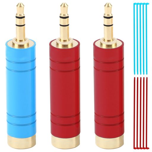 MKBKLLJY3個3.5mmから1/4’’ステレオ純銅アダプター3.5mm(1/8’’)プラグオスから6.35mm(1/4’’)ジャックメスステレオアダプターAuxオーディオインターフェイスヘッドフォン