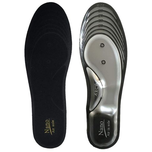 [Relyon]インソール衝撃吸収かかと扁平足立ち仕事アーチサポート薄型スポーツブラック(女性用(22cm-25c..