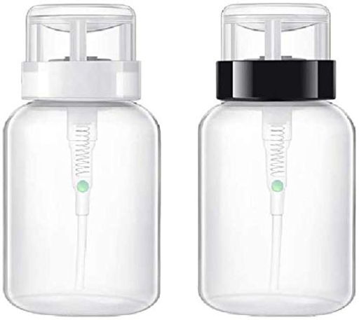 COOLBOTANGネイルクリーナーボトル200mlリットル空ポンプボトル2個入りポンプディスペンサーイルケアセ..