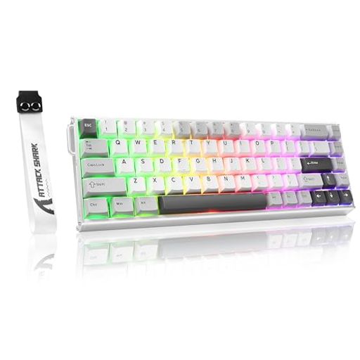 【フルアルミ製筐体】ATTACK SHARK X68MAX HE ラピッドトリガー キーボード USB-C有線 8000Hzポーリングレート 256KHzスキャンレート ゲーミングキーボード 0.08msディレイ 調整可能なアクチュエーシ…