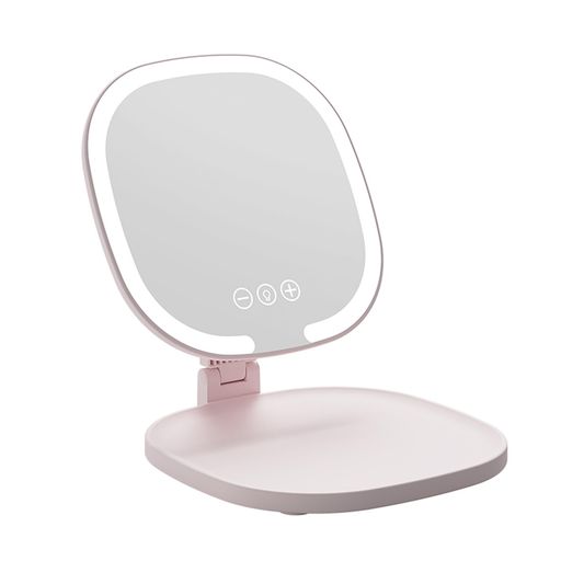 CUCZUUS化粧鏡ライト付き卓上化粧ミラー3色光無段階調光角度調整90°可能折畳式旅行用カガミ持ち ...