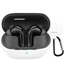 BOOLINNSOUNDPEATSAIR5PROケース対応SOUNDPEATSAIR5PRO液状シリコンケースキズ防止耐衝撃装着充電可能防水防塵紛失防止カラビナ付き(ホワイト)