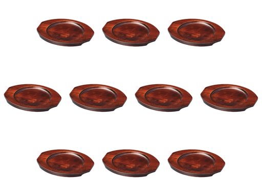 10個セットビビンバ用敷台(小)[18x14x1.2cm・内寸11.5cm]|ビビンバ鍋木製インドネシア製セトモノホンポ(Setomonohonpo)