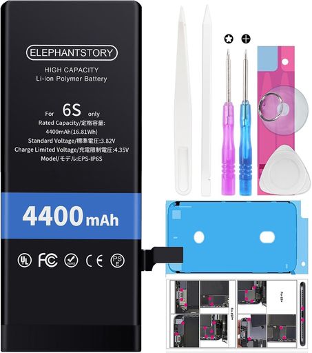 ForiPhone6sバッテリー交換4400mAh大容量PSE認証iPhone6sバッテリー専用交換用キット取付工具付き...
