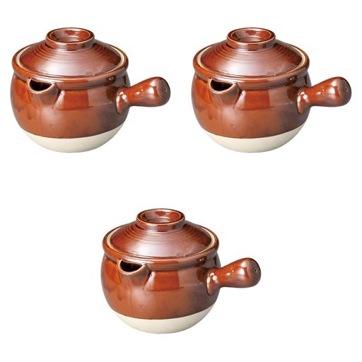 3個セット行平10号[16x16x15cm1800cc]|ごはん鍋陶器(土物)直火セトモノホンポ(Setomonohonpo)