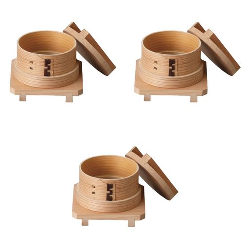 3個セットナチュラル杉・ワッパセイロセットφ9C[9.2x5.3cm]|中華せいろ杉セトモノホンポ(Setomonohonpo)