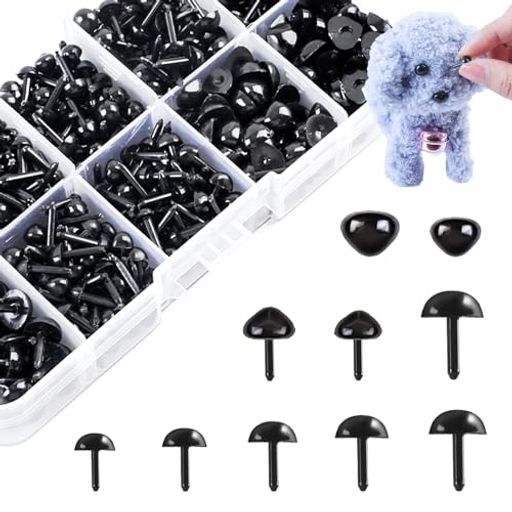 手芸キット1000個入りさし目ぬいぐるみ目動物鼻目玉パーツ安全三角形鼻モール人形造形材料10サイズドール用DIYクラフト学校教育愛好家向けモールアートキット手芸素材記念日、誕生日、…