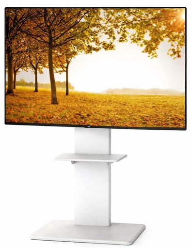 Corner Board - RAKUKEYテレビスタンド32~65型高さ調節首振りテレビラック自立式ハイタイプロータイプテレビ台壁寄せテレビスタンド棚板付き伸縮壁面省スペース収納配線隠し木目北欧(ホワイト)