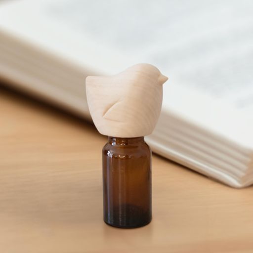 【エッセンシャルオイルを入れて傾けるだけ】精油瓶付きアロマキャップ天然木水不要気化式アロマディフ..