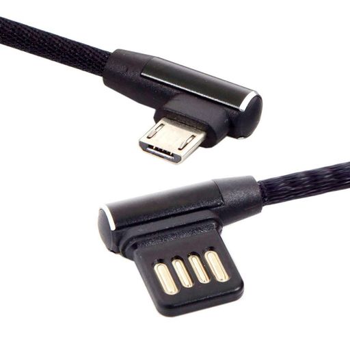 MicroUSB5ピンまたはUSB-C3.1Type-C-左角度90度USB2.0データケーブル