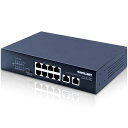 IntellinetNetworkSolutions8-PortGigabitEthernetPoE+Switchwith2RJ45GigabitUplinkPortsIEEE802.3at/afPowerOver