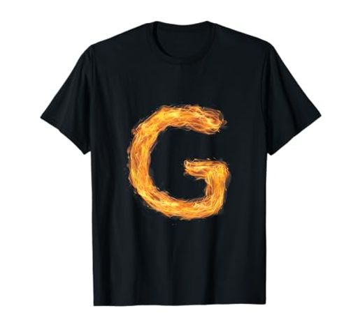 手紙Gサインアルファベット名字子音火炎プレゼントTシャツ