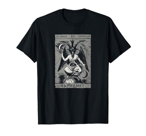 Rakuten - バフォメットタロットカードオカルトサタン悪魔の死無神論者666Tシャツ