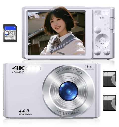ブイログ 【4K超高画質と4400万画素】この4400万画素および4K 解像度のデジカメは、ソーシャル メディアでも自宅録画でも優れた画質を提供します。風景、人物、静物など、あらゆる被写体を素晴らしい画質で表現できます。CMOSセンサーを搭載しており、強力なアルゴリズムのサポートにより、被写体を明確的に識別でき、手頃な価格で鮮やかな映像を撮影できます。あなた達自分の視点で素敵な世界を気軽に探検し、観察力を養い、周りの美しい瞬間を記録しておきましょう。 【16倍デジタルズーム&amp;AFオートフォーカス】このデジカメは 16 倍デジタルズーム機能を備えており、カメラのW/Tボタンで遠くの物体を簡単に拡大または縮小し、より詳細をキャプチャすることができます。動物、スポーツ イベント、景勝地のいずれを撮影する場合でも、ズーム機能を使用して遠くの物体をフレームにはっきりと収めることができます。オートフォーカス機能と組み合わせることで、被写体を素早く正確に捉えることができ、初心者でも鮮明な写真を撮ることができます。