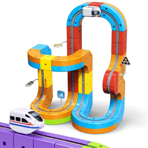 48ピース浮遊列車セット反重力埋め込み型電動鉄道車両345678歳子供用STEM学習おもちゃ知育玩具3歳おも..