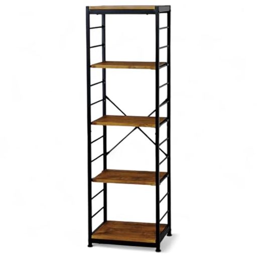 J-kitchensフリーラック5段(スリム)ブラウンラック棚