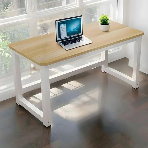 YASICAワークデスクパソコンデスクゲーミングデスクスタディテーブル丈夫なスチール&木材製二重サポートレグで300kg耐荷重マルツメ加工で安全な快適な学習・作業スペースを作る寝室やオ…(3)