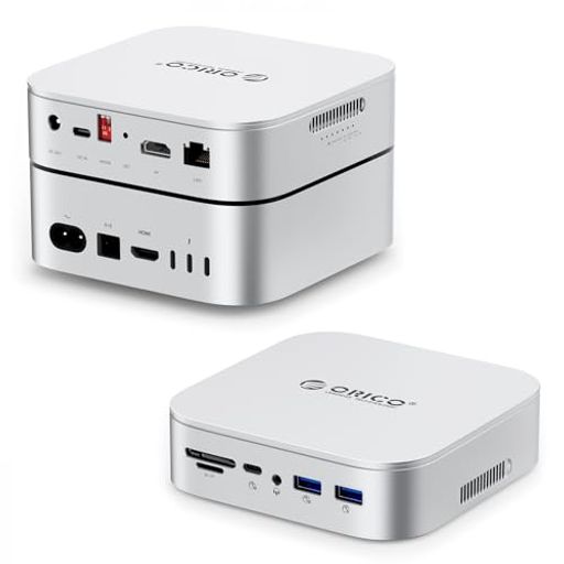 ORICO 10in1 Mac Mini M4/M4 Pro 専用 ドッキングステーション デュアルM.2 RAID機能搭載 NVMe/SATA両対応 外付けSSDケース 4K@60Hz HDMI 10Gbps高速転送 RJ45有線LAN PD60W給電