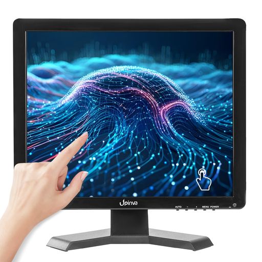 Upinva15インチ静電容量式タッチモニター|10点マルチタッチ対応|1024x768HDMI/VGA/AV/USB/BNC入力|内蔵スピーカー|POS/PC/PS5/PS4/Switch用LEDモニター