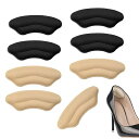 サムコスかかと靴ずれ防止かかとパッドサイズ調整粘着シール付き滑り止めパンプス靴脱げ防止シューズ補修材脱げ対策男女兼用4足セット(ブラック+肌色F)