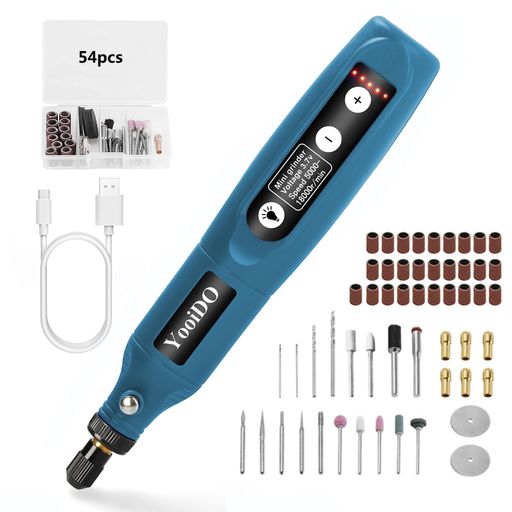 ミニルーターリューターコンパクトルーター5段変速54PCSセットYooiDOルーター工具2000mAhリューター電..