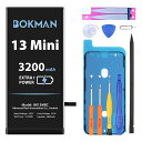 BokmanforiPhone13Miniバッテリー大容量3200mAh0サイクルバッテリー交换修理キット付属PSE認証専門標準工具セットパーツブ...