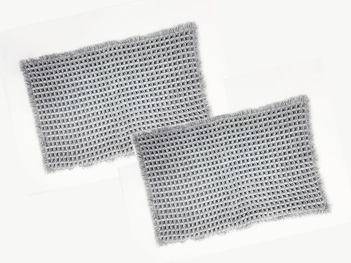 ワッフルバスマット35x50cmグレー2枚組