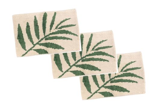 ふわっふわ!マイクロファイバーバスマットフェニー40x60cmグリーン3枚組