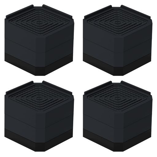 GOTISO洗濯機用防振かさ上げ台防振ゴム底上げ7.3cm洗濯機置き台冷蔵庫嵩上げ台防音防振高さ調整滑り止め床に傷防止耐荷重約500kgテーブルベッドソファー4個入りブラック