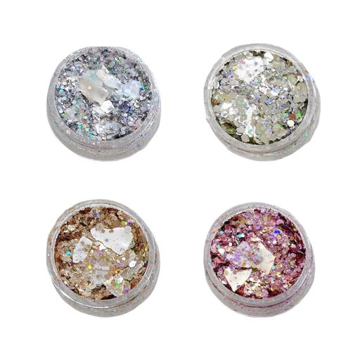 MAEXUSネイルパーツグリッター4色容器入りスパンコールキラキラネイルフラッシュネイルアクセサリージュエリーパーツネイルアートネイ..