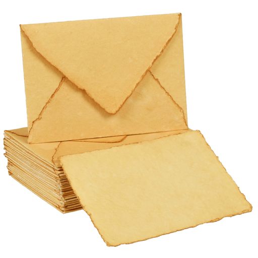 レザービレッジ25枚パック7x5インチ200GSMヴィンテージアンティークスタイル封筒招待状、結婚式、写真、ポストカード、グリーティングカード、郵送物、クラフトプロジェクト用