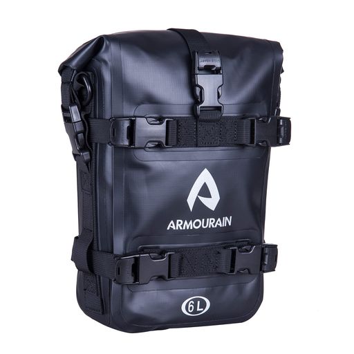 ARMOURAIN エンジンガードバッグ 防水 6L バイク サイドバックショルダーストラップ付きサイドバッグ バイク用ライディングツール アクセサリー (PVC ブラック)