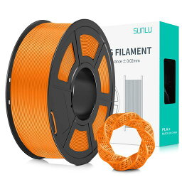 PLA PLUS 3D フィラメント 1.75MM、 SUNLU 3Dプリンター & 3Dペン用 PLA+ フィラメント、 高尺寸精度、高密度、許容誤差精度 +/- 0.02MM、1KG オレンジ