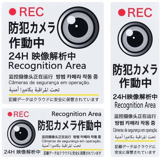 Other - リーベックス防犯ステッカー防犯カメラ作動中6ヵ国語RSS105