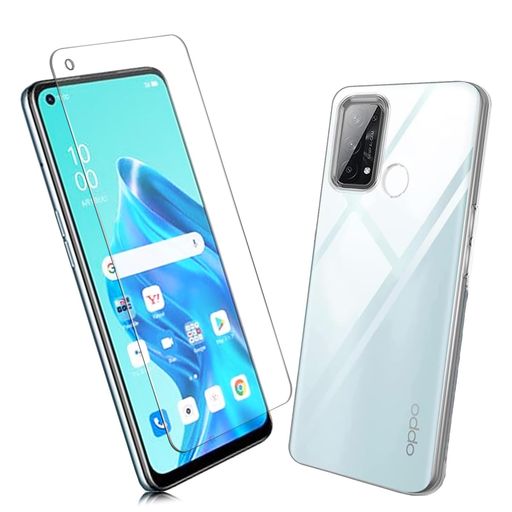 乐天商城 - 【1+1枚セット】1枚 FOR OPPO Reno5 A 用のガラスフィルム + 1枚 FOR OPPO Reno5 A 用の保護カバー透明保護 TPU ソフト シリコンケース 強化ガラス / 硬度9H / 撥油性/保護フィルム PCduoduo