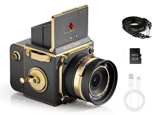 ビデオグラフィー、フォトグラフィー 《古典的なレトロの美学が再登場 レトロデジカメ》この レトロデジカメは、レトロなデザインと現代技術を融合したミニ写真撮影の相棒です。クラシックなレンズデザインとレトロな美しさを備えたこのデジタルカメラは、まさに撮影の黄金時代にタイムスリップしたかのようです。写真とビデオ撮影をサポートします。クラシックな手動ジョイスティックは、このレトロカメラに強いレトロな雰囲気を与えて、アナログカメラの本質的な楽しさを再現します。デート、旅行、レトロマニアに最適!アクセサリーとして持ち歩くこともできます! 《2.0インチクリエイティブ スクリーン コンパクトカメラ》このレトロデジタルカメラには、2.0インチIPSハイビジョンレトロカメラのシンボルである腰画面のビューデザインが組み合わされており、頭を下げると簡単に構図ができ、特に低角度撮影に適しており、独特の視点を捉え、強い撮影儀式感をもたらします。