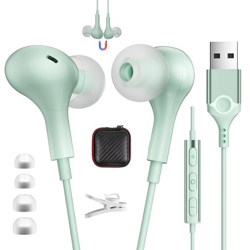 ASKUBSKUイヤホンUSB有線マイク付き2.3mpcパソコン用ゲーミングヘッドホン軽量磁気デザイン通話可能音量調節ウェブ会議テレワークリモートワークzoomLINESkype