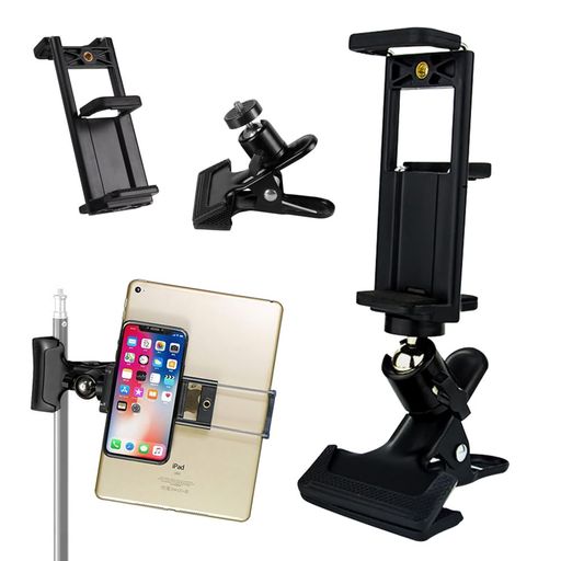 UrbanPulse車載ホルダータブレットスマホスタンドしっかり固定サンバイザーホルダースマホ&タブレット兼用強力クリップ式取り付け簡単360度回転可能自由雲台1/4ネジ付き多機種対応4-11インチ