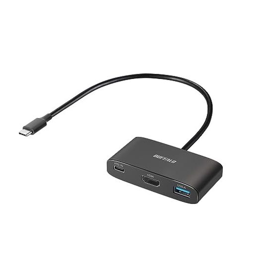【対応機器】USB 3.2(Gen 1)/3.1(Gen 1)/3.0 Type-C搭載のWindowsパソコン、MacおよびChromebook、タブレット、スマートフォン ■【1台3役のUSBハブ】USB3.2(Gen1)に対応し、PD充電、PD充電しながら最高転送速度5Gbpsで高速データ転送、HDMIによるディスプレイ出力に対応 ■ノートパソコンへ充電できる「USB Power Delivery」対応 ■4K対応(30Hz) HDMI出力ポート搭載 ■お手持ちのUSB-A機器をType-Cで使える 【取り回ししやすいケーブル】ケーブル長30cmで、Surface使用でも浮かず、PCスタンドを使っても浮きにくい。