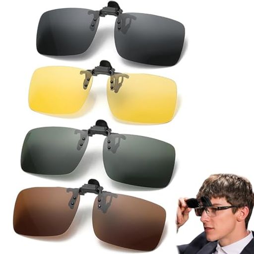 セット内容:偏光サングラス4色セット()。 サイズ:全長135mm、レンズ約60mm*41mm。カラー:黒、黄色、緑、茶色。 着心地がいい:滑り止め用シリコンゴムのカバーを採用して、しっかりと快適に着用して、長時間使用しても疲れない。 革新的な反転可能構造は、繰り返し着脱することなく、いつでも使用状態を切り替えて、利便性と安全性を両立させます。 紫外線防止UV400:太陽光や夜間のシンチレーション反射を効果的に抑制し、拡散反射を減らし、視界を確保します。 有害な紫外線を99%カットし、高性能偏光技術を採用して水面と道路のグレアを著しく低減し、自然な色を保ちながら視覚疲労を緩和します。 取り付けが簡単:簡単で弾きやすいデザインで、片手操作で簡単に通常の眼鏡に固定でき、サングラスに瞬時に変身します。 超軽量素材で長時間着用しても負担がなく、スタイリッシュでシンプルな造形は男女共通で、実用的で流行に合っている。 適用シ―ン:アウトドアシーンに特化したデザインで、特に運転、釣り、登山、徒歩などの運動に適しており、グレアと99%紫外線を効果的に遮断し、目の疲れを顕著に減らすことができる。