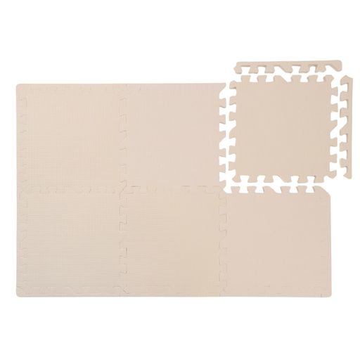 【商品詳細】カラー:アイボリー / サイズ:約30x30x厚さ2cm(1枚当たり) / セット数:6枚 / 素材・材質:ポリエチレン / 地域や設置場所により畳のサイズが異なります。上記枚数は目安としてご活用ください。 【ユノックス ジョイントマット】お部屋のレイアウトに合わせて自由自在に組み合わせ。フチ付きなので、ぴったり敷き詰められます。カッターやハサミを使えばカットも簡単です。クッション性がありソフトで優しい感触。小さなお子様にも安心。子供部屋、キッズルームで転倒時の怪我軽減に。 【床衝撃音レベル:ΔLL-5等級取得】床衝撃音低減性能についての試験を実施し、ΔLL-5等級の評価取得しました。ΔLL-5等級(LL-40)は、椅子の移動音・物の落下音はほとんど聞こえず、上階で物音がかすかにする程度・気配は感じるがほとんど気にならないまで低減します。 【高いクッション性】[防音性]厚さ約2cmの極厚で騒音を吸収し音漏れを防ぎます。[弾力性]転倒しても衝撃を和らげてくれます。また床の傷防止に役立ちます。[保温性・断熱性]フローリングの冷たさを軽減してくれます。