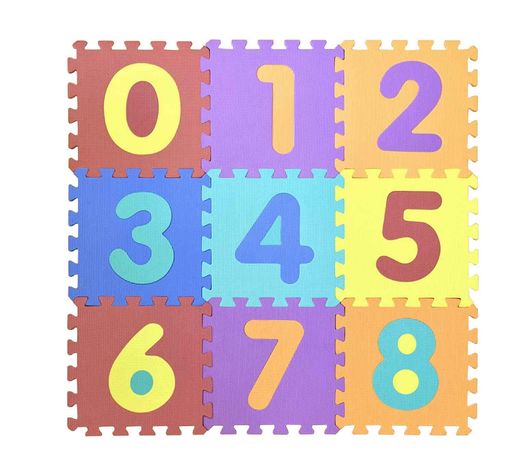 Floor Materials - 極厚約14mmEVAパズルマット数字シリーズ床暖房対応ノンホルムアルデヒド9枚セット約30x30x厚み1.4cm27-061
