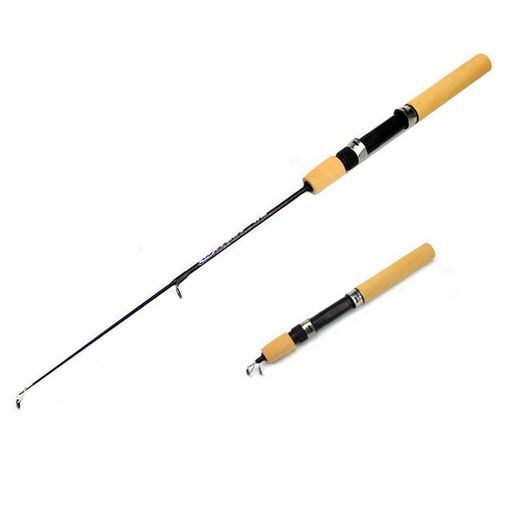 Trout Rod - 穴釣り用ロッド釣り竿75cm2本探り釣りつりざおコンパクトロッド振り出しロッド短竿伸縮可能持ち運び便利収納時約32cm氷釣り冬釣りエビ釣りコンパクト軽量初心者使用