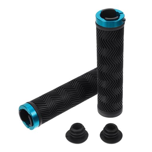 City Cycle - BULLSPANN1セット自転車ハンドルバーグリップ滑り止め人間工学設計自転車グリップロックオンハンドルバーグリップEバイクトレッキングバイクマウンテンバイク用ブラックブルー